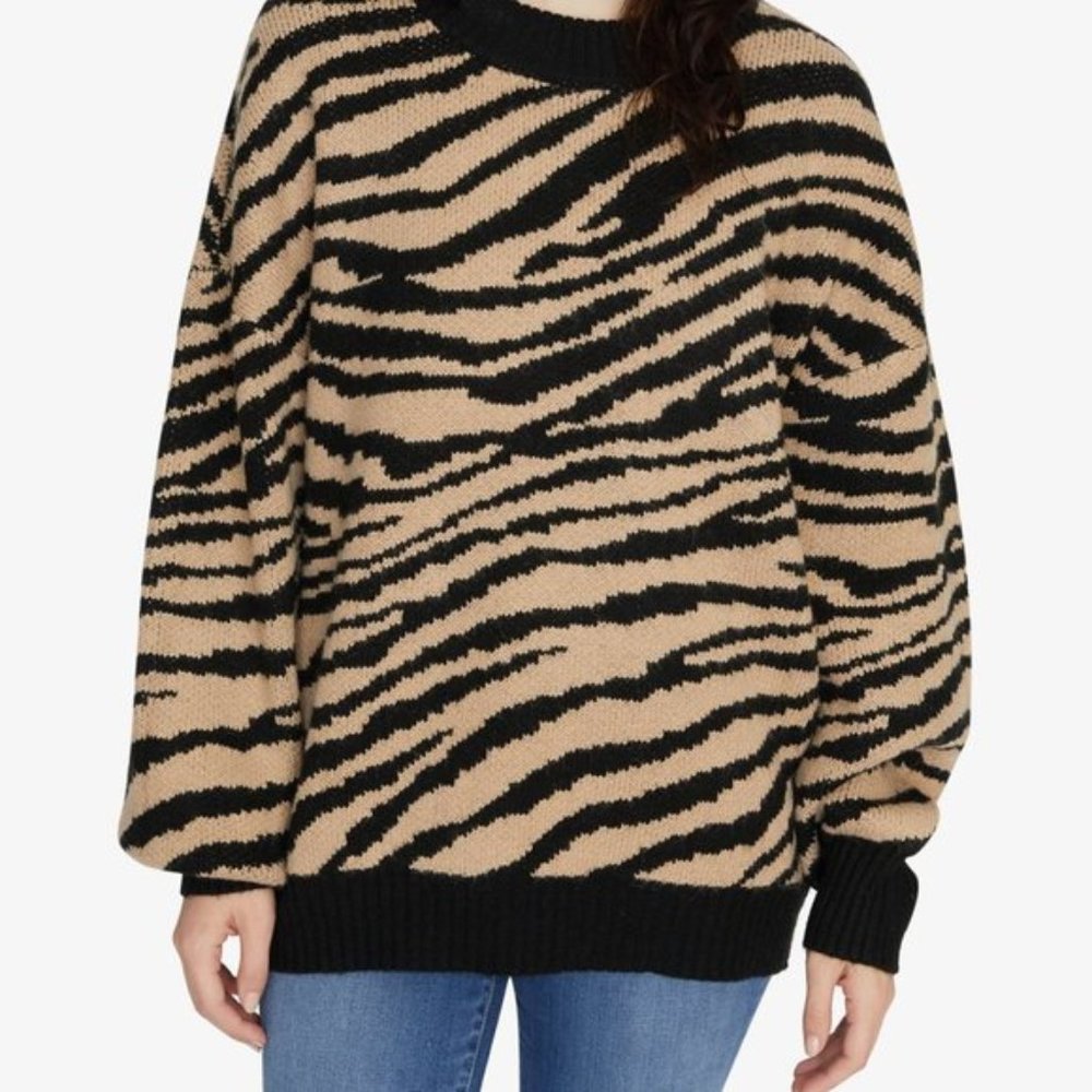 Sanctuary Zebra Sweater Wild Kingdom Animal Print